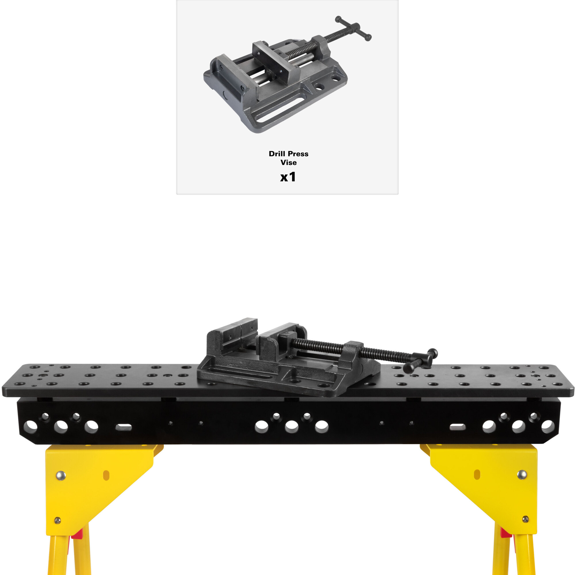 Strong Hand Tools Adjustable Heavy-Duty Plate and Leg Package with Drill Press Vise — 36in. x 6in., Model# TSB366-AF3